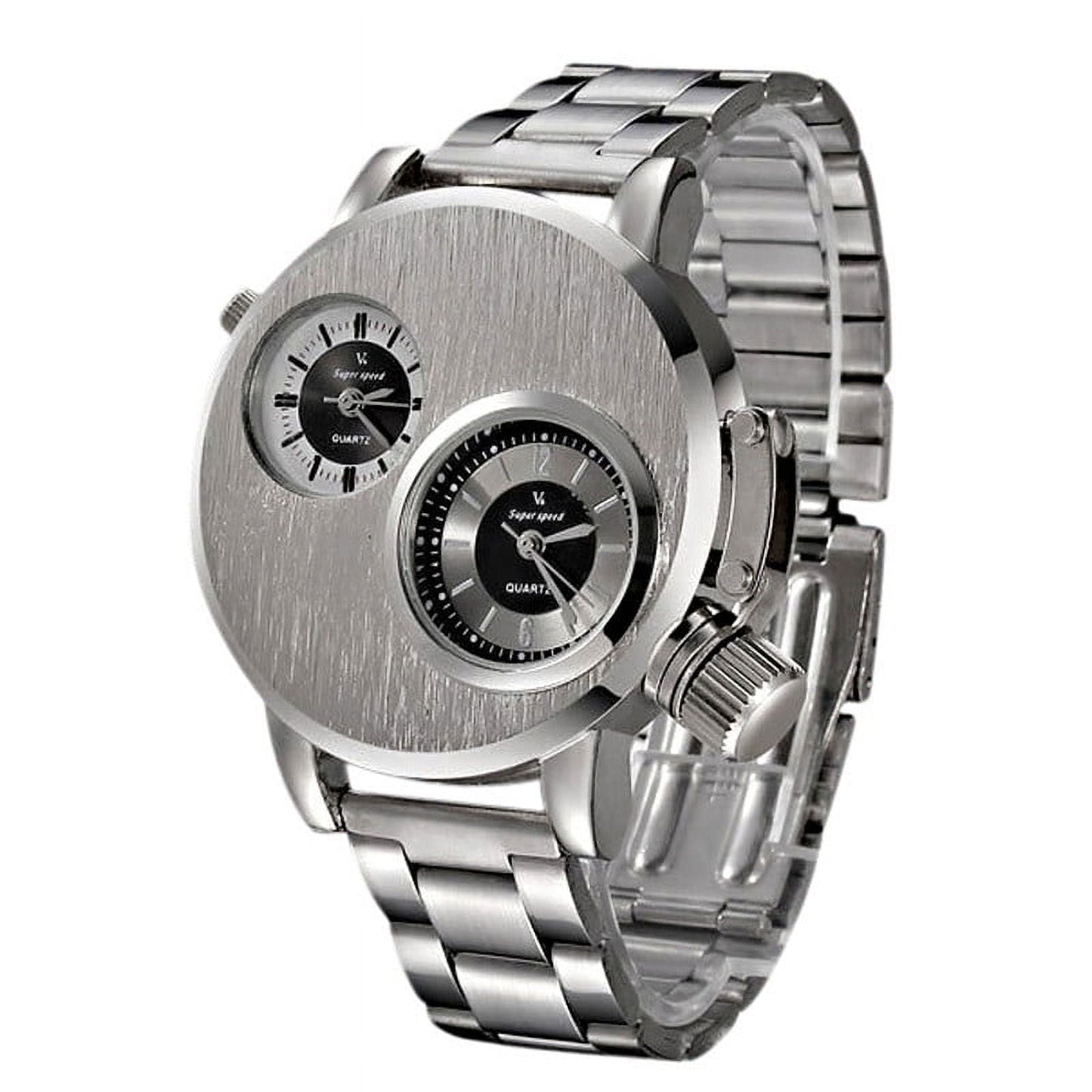 Minute Watch New Mens Stainless Steel Date Sport Quartz Analog Wrist Watch