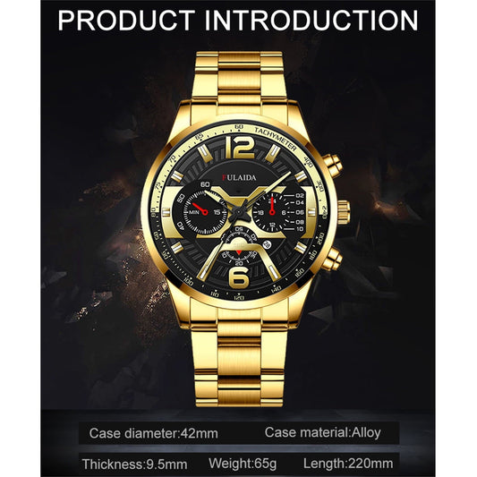 JIaleilei Fashion Sport Men's Stainless Steel Case Steel Band Quartz Analog Wrist Watch A1000m-1bvt